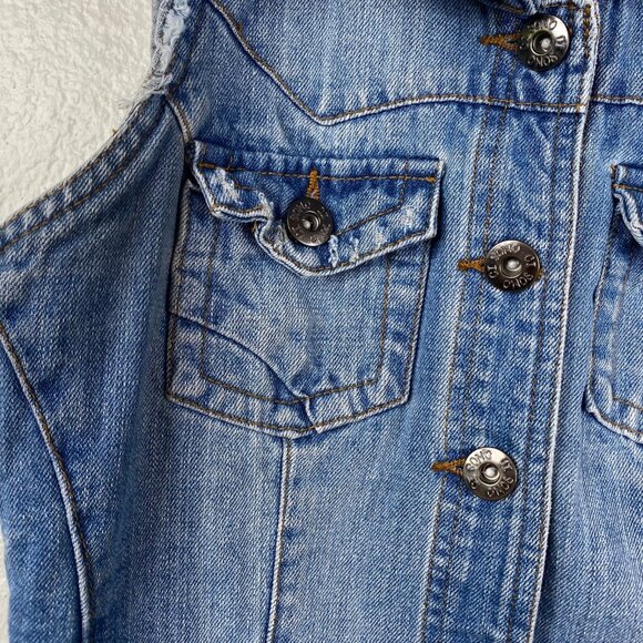 Ci Sono Women's Country Boho Biker Denim Vest Blue Size M - Picture 8 of 12
